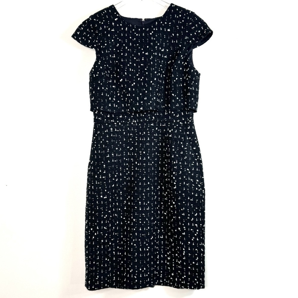 J.Crew Places Sheath Dress in Navy Dotted Tweed Size 4 NWT Style #AC413 - Picture 2 of 11